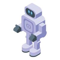 icono de robot de marketing en línea, estilo isométrico vector