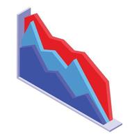 informe gráfico anual icono, estilo isométrico vector