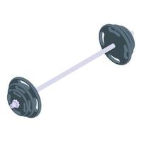 Bodybuilding barbell icon, isometric style vector