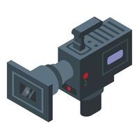 Cinema camera icon, isometric style vector