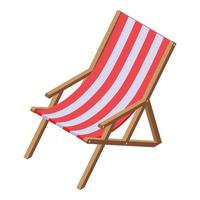 Beach chair icon, isometric style vector