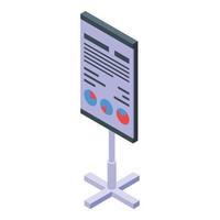 Report chart banner icon, isometric style vector