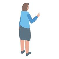 Woman report icon, isometric style vector