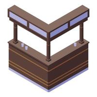 Restaurant bar counter icon, isometric style vector