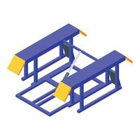 Car lift metal stand icon, isometric style vector