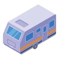 Motorhome trailer icon, isometric style vector