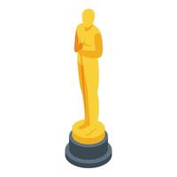 Cinema oscar icon, isometric style vector