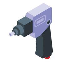 Car mechanic tool gun icon, isometric style vector