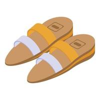 Woman sandals icon, isometric style vector