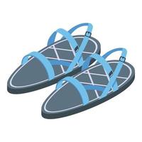 Kid small sandals icon, isometric style vector