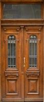 Old ancient wooden door texture in european medieval style photo