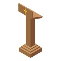 Priest stand icon, isometric style vector