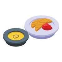 Lunch sandwich icon, isometric style vector