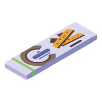 Wheat snack bar icon, isometric style vector