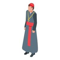 Priest icon, isometric style vector