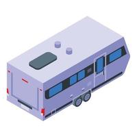 icono de remolque de campamento de casa, estilo isométrico vector