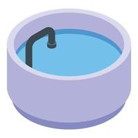 Foot bath tub icon, isometric style vector