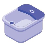 Relaxation foot bath icon, isometric style vector