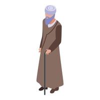 Muslim priest icon, isometric style vector