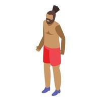 African man icon, isometric style vector