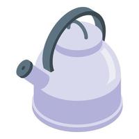 Tea kettle icon, isometric style vector