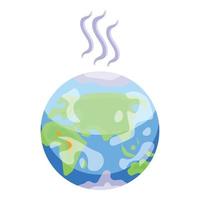 Global warming icon, isometric style vector