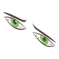 icono de ojos verdes cansados, estilo isométrico vector
