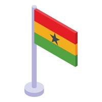 African country flag icon, isometric style vector