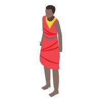 African ethnic people icon, isometric style vector