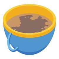 Coffee morning cup icon, isometric style