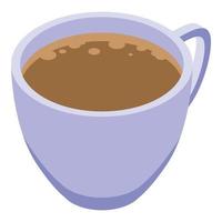 icono de taza de café con leche, estilo isométrico vector