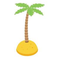 Beach palm tree icon, isometric style vector