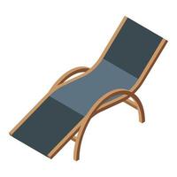 Beach chair icon, isometric style vector