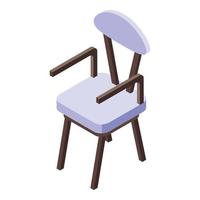 acogedor icono de silla de casa, estilo isométrico vector