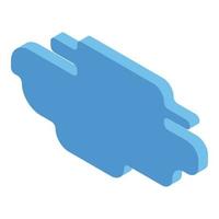 Fluffy cloud icon, isometric style vector