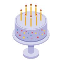 Fancy cake icon, isometric style vector
