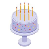 Fancy cake icon, isometric style vector