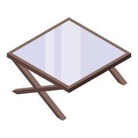 Cozy home reading table icon, isometric style vector