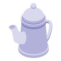 Ceramic tea pot icon, isometric style vector