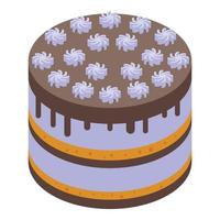 Baked cake icon, isometric style vector