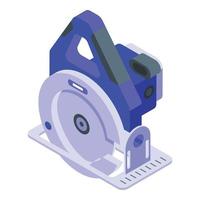 Protected circular saw icon, isometric style vector