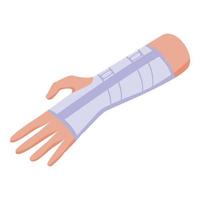 Hand injury icon, isometric style vector