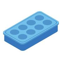 Fridge ice cube tray icon, isometric style vector