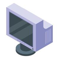 Flatron monitor icon, isometric style vector