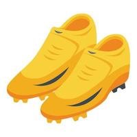 icono de zapatos de fútbol, estilo isométrico