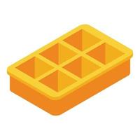 Cool ice cube tray icon, isometric style vector