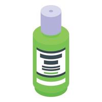 Green mouthwash icon, isometric style vector