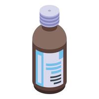 Mouthwash bottle icon, isometric style vector