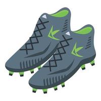 icono de botas de fútbol, estilo isométrico vector