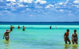 Holbox Quintana Roo Mexico 2022 Beautiful Holbox island beach Punta Coco lagoon turquoise water Mexico. photo